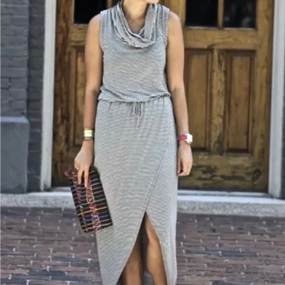 Anthropologie Dolan Cowl Neck Stripe Dress